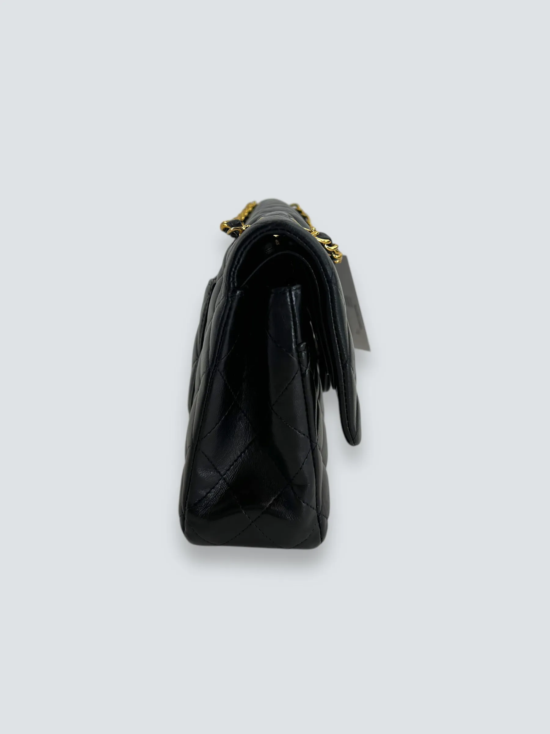 Chanel Black Lambskin Leather Medium Double Flap