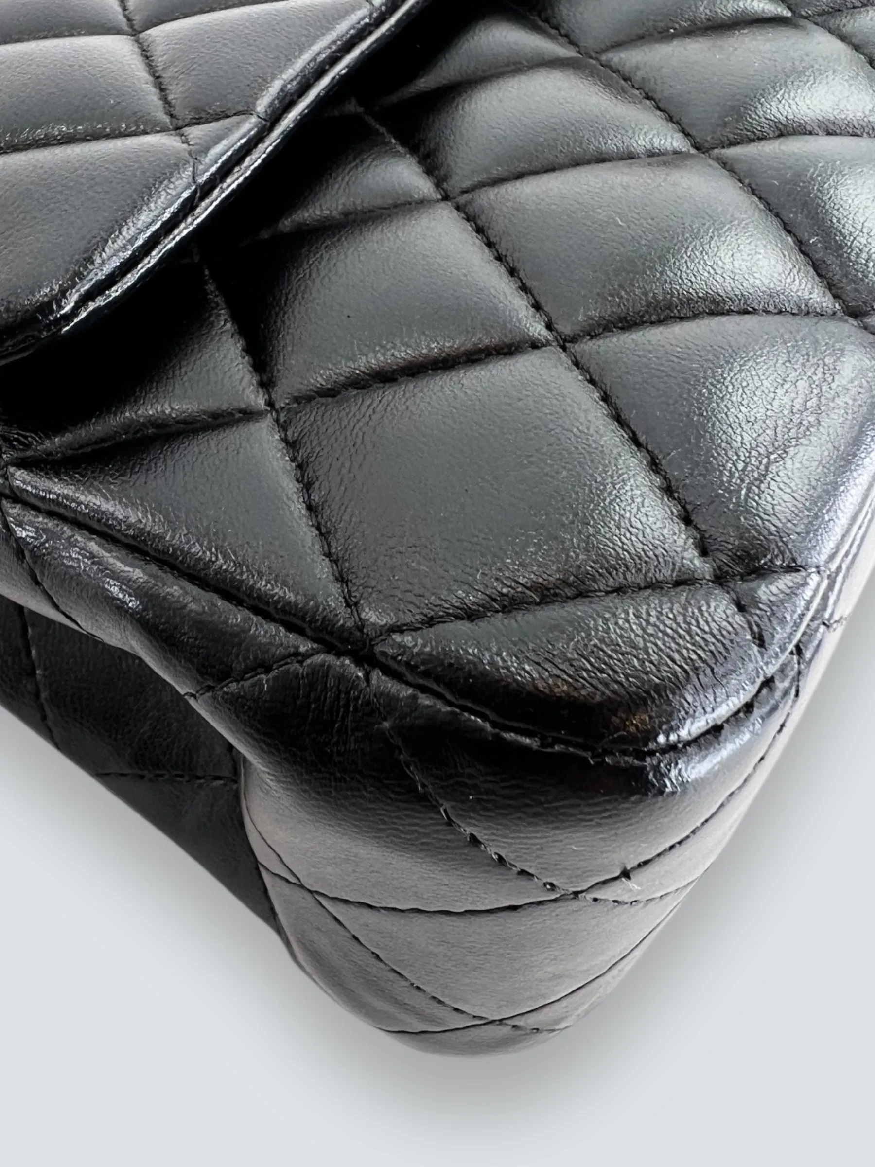 Chanel Black Lambskin Leather Medium Double Flap