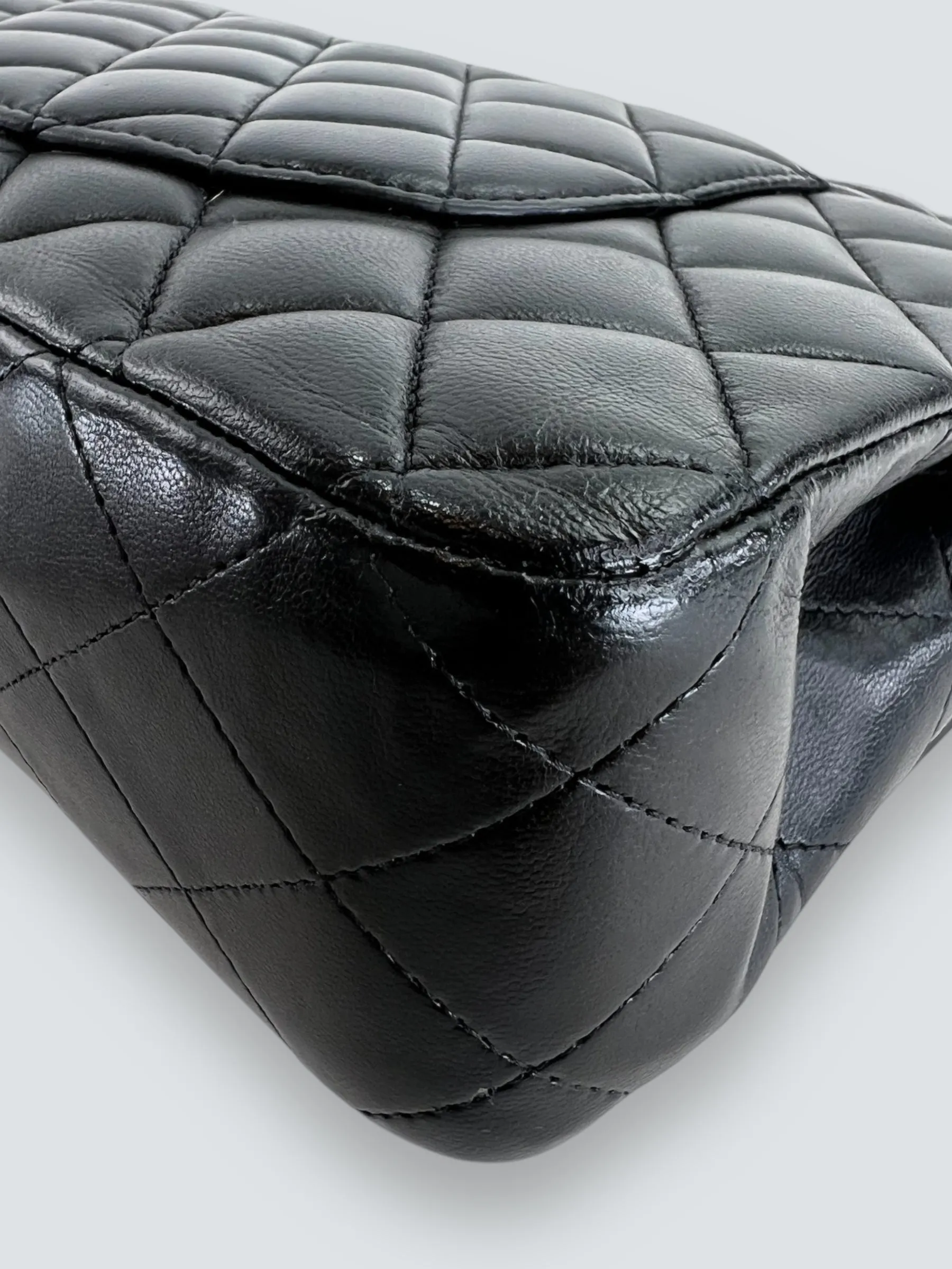 Chanel Black Lambskin Leather Medium Double Flap