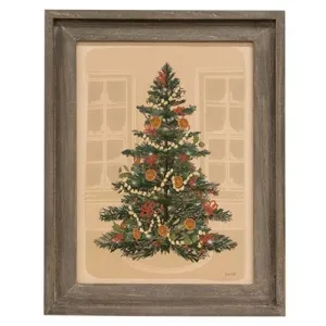 *Christmas Tree Gray Wood Framed Sign