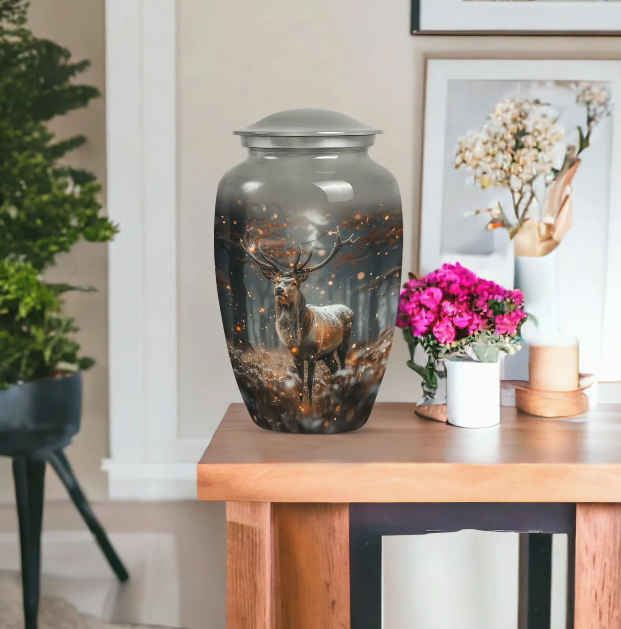 Classic Deer Urn: Memorial Cremation with Personalized