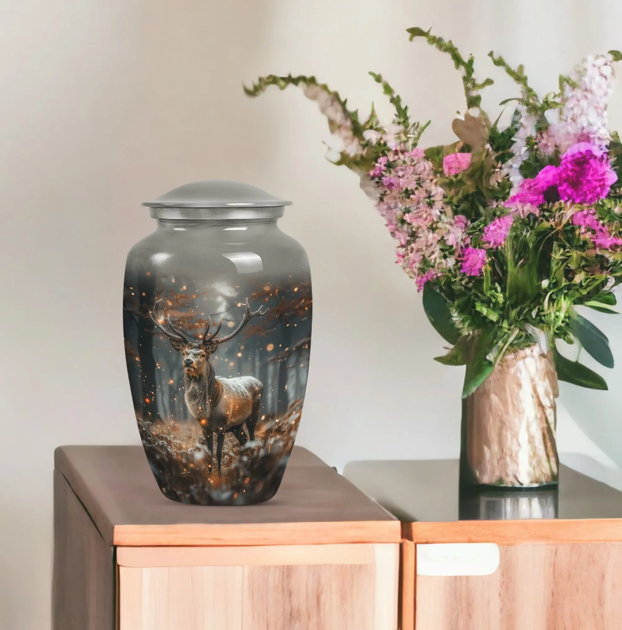 Classic Deer Urn: Memorial Cremation with Personalized