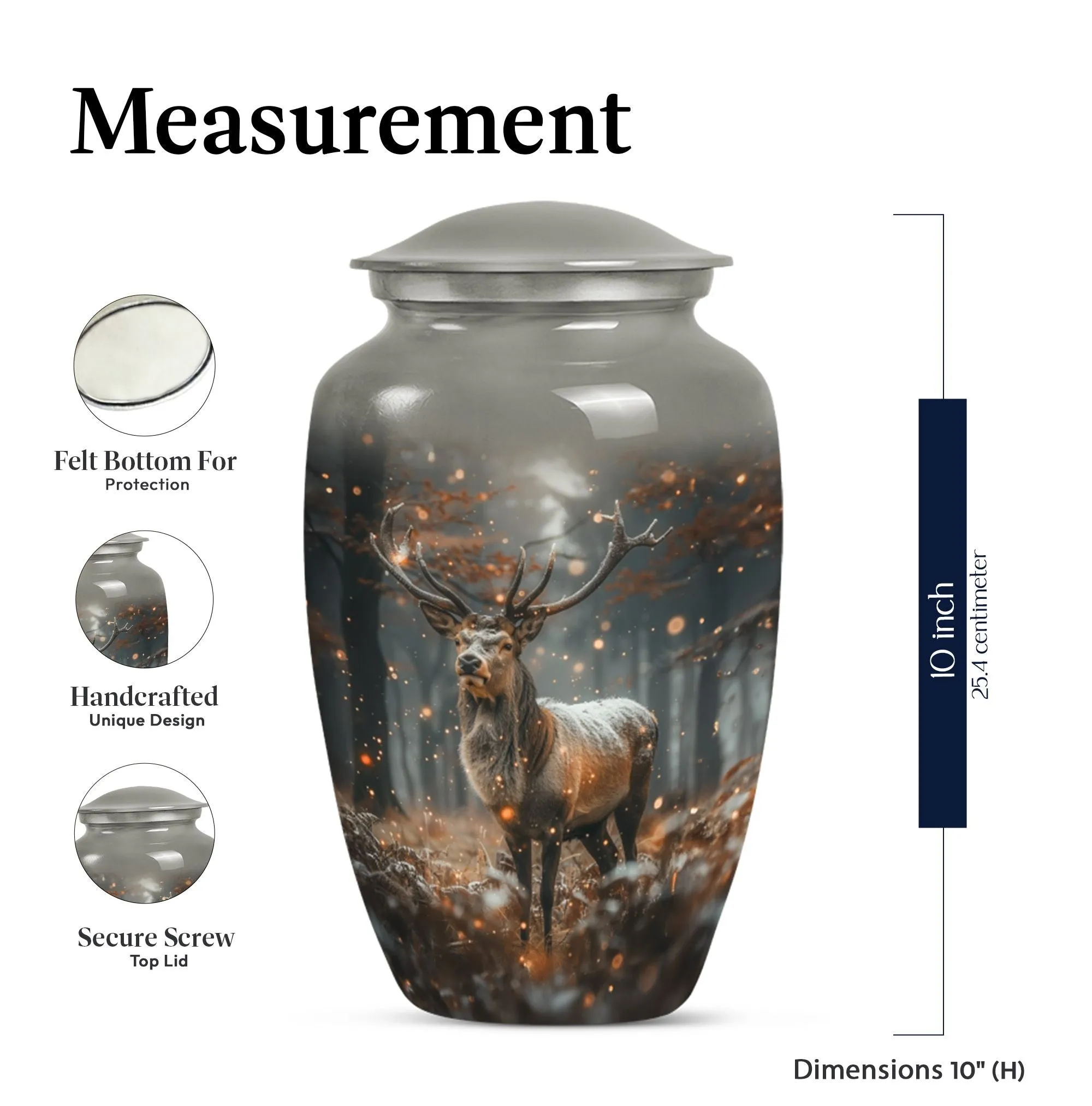 Classic Deer Urn: Memorial Cremation with Personalized