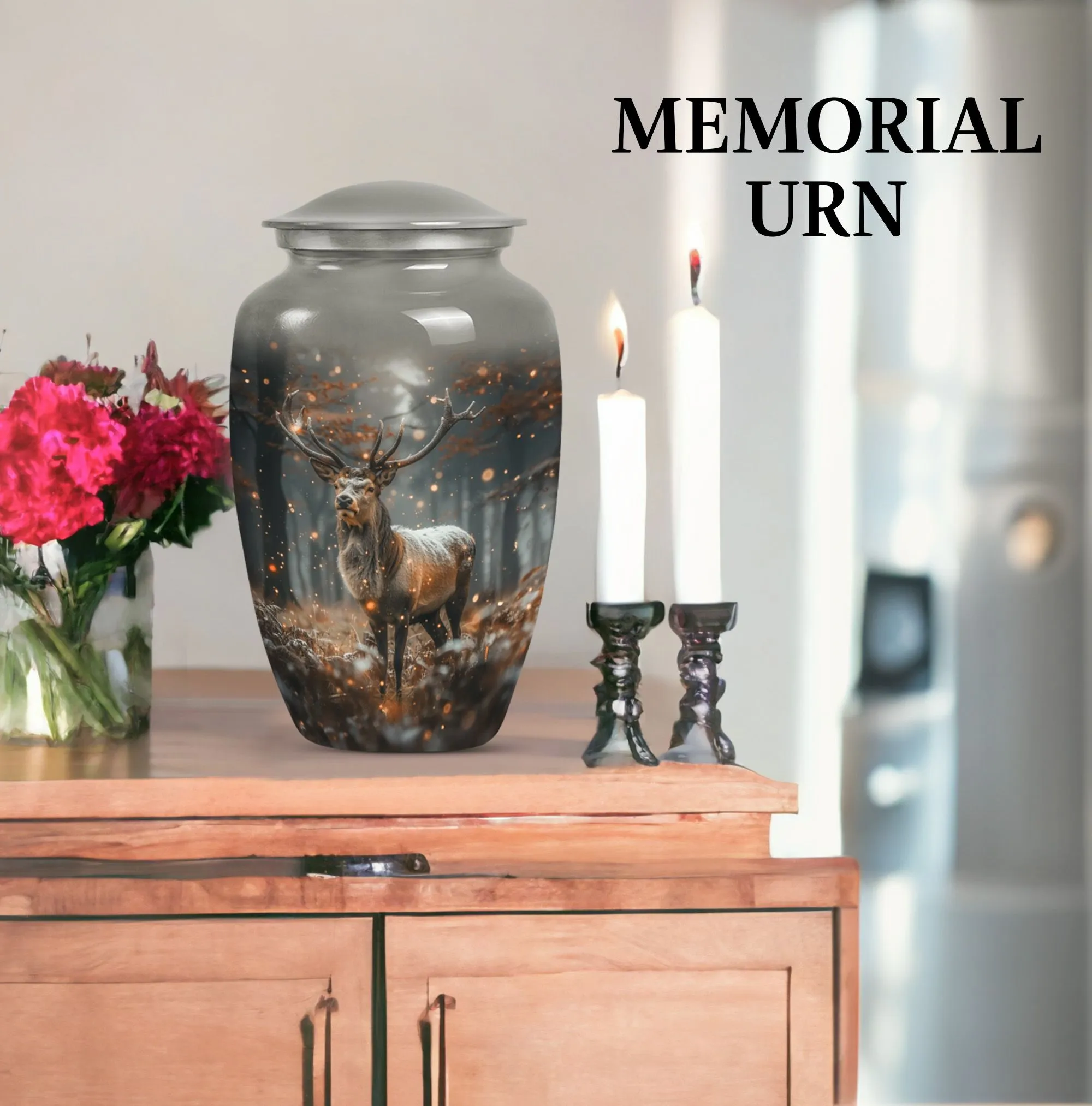 Classic Deer Urn: Memorial Cremation with Personalized