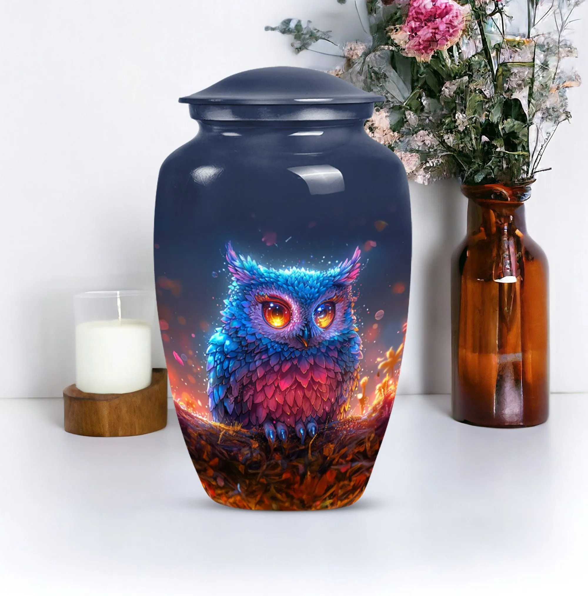 Classic Owl Ornamental Keepsake - Cremation Urn for Adults