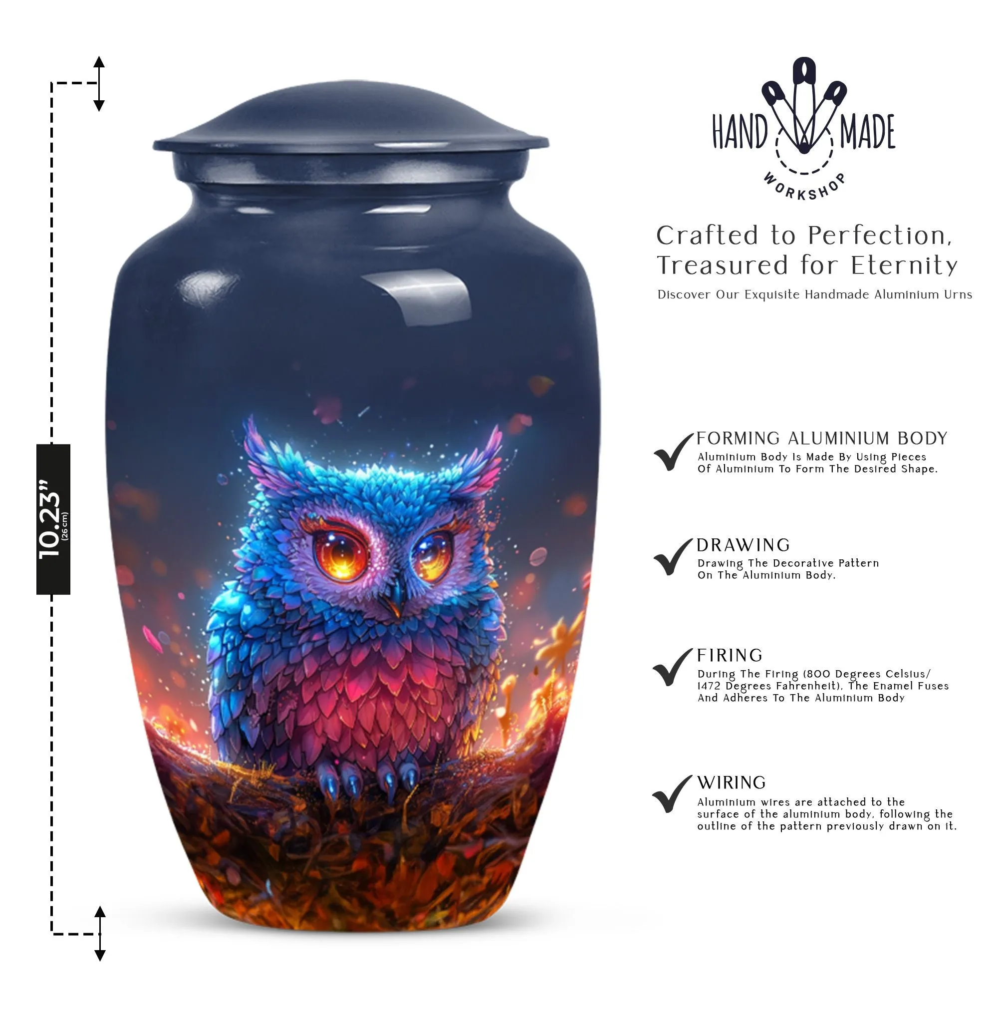 Classic Owl Ornamental Keepsake - Cremation Urn for Adults