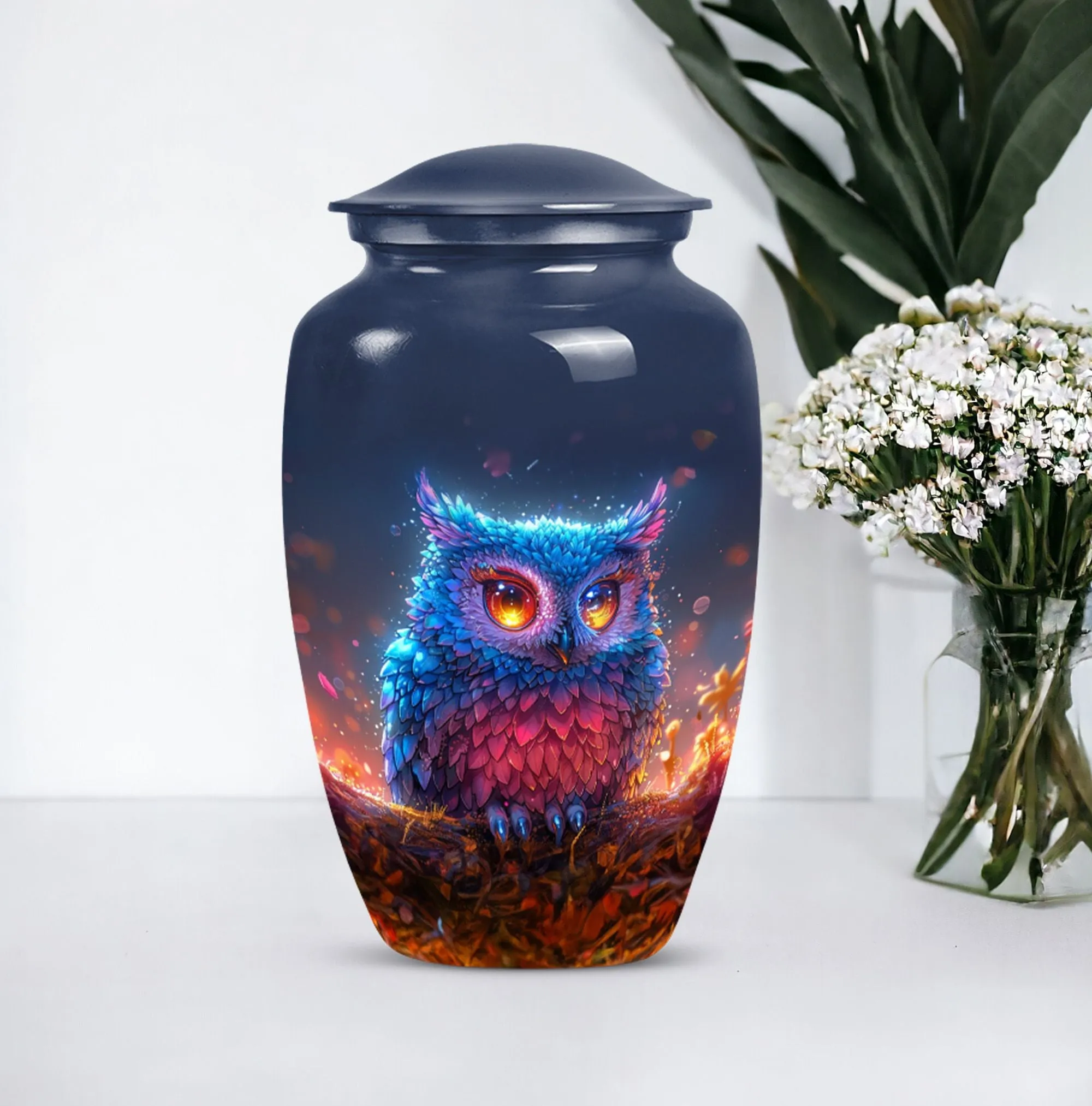 Classic Owl Ornamental Keepsake - Cremation Urn for Adults