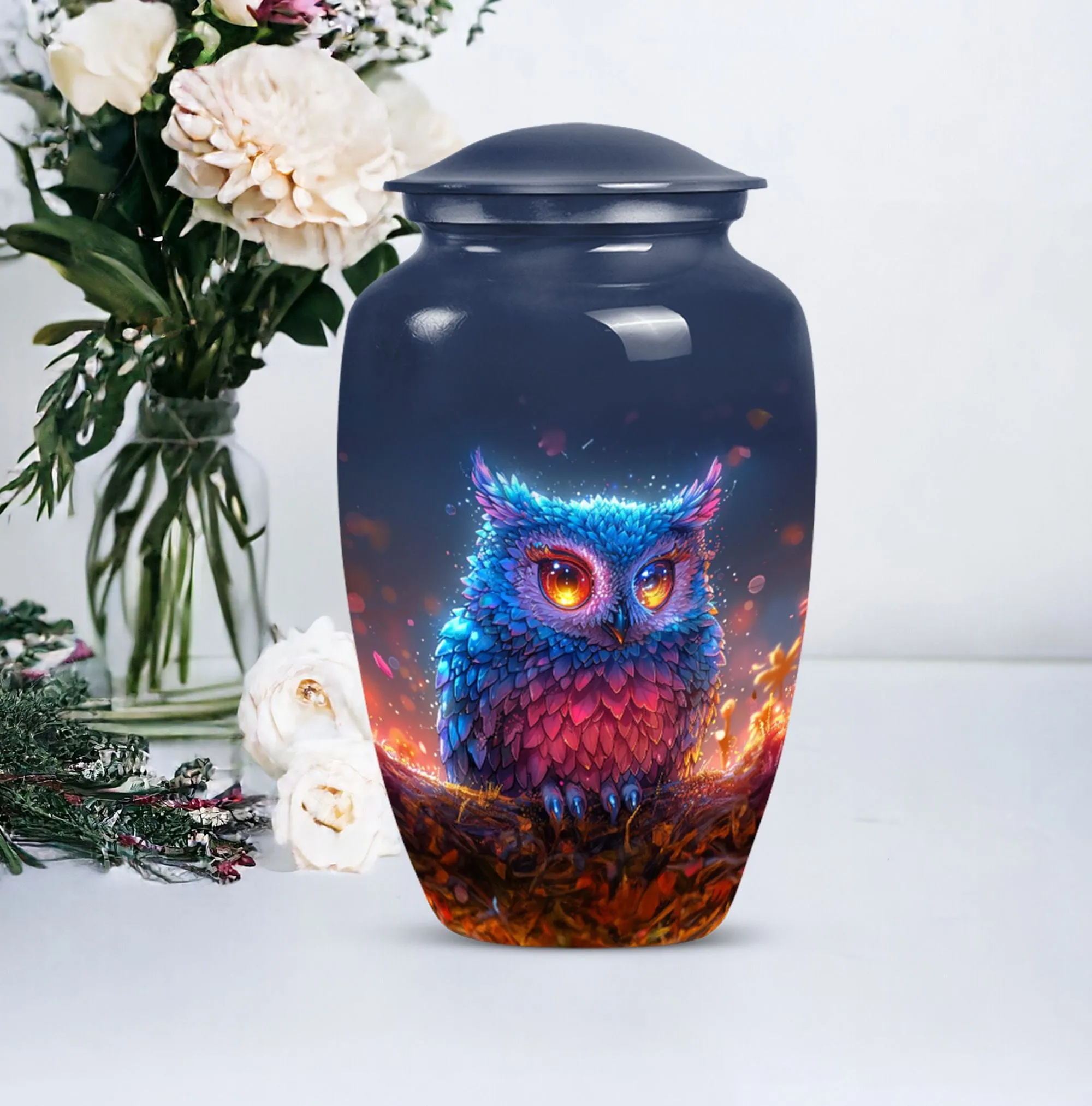 Classic Owl Ornamental Keepsake - Cremation Urn for Adults