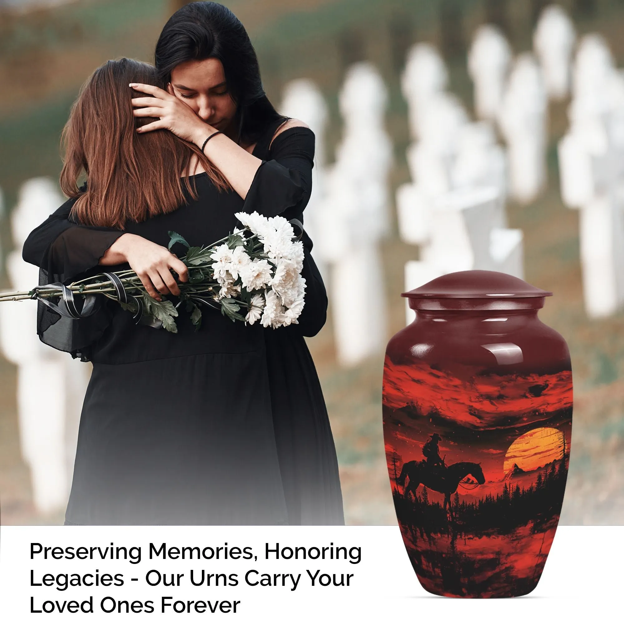 Cowboy Urn for Cremation Remembrances