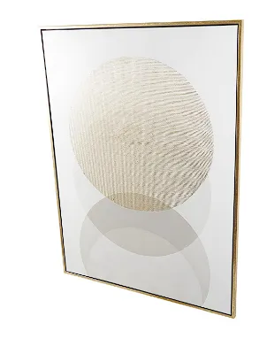 CREAM CANVAS ABSTRACT FRAMED WALL ART, 47" X 2" X 65"