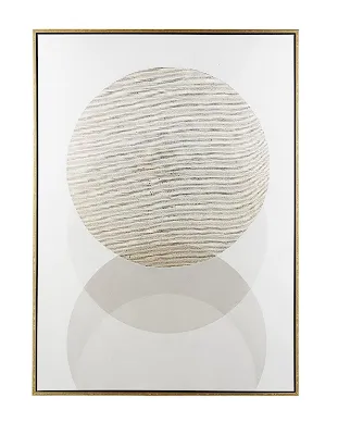 CREAM CANVAS ABSTRACT FRAMED WALL ART, 47" X 2" X 65"