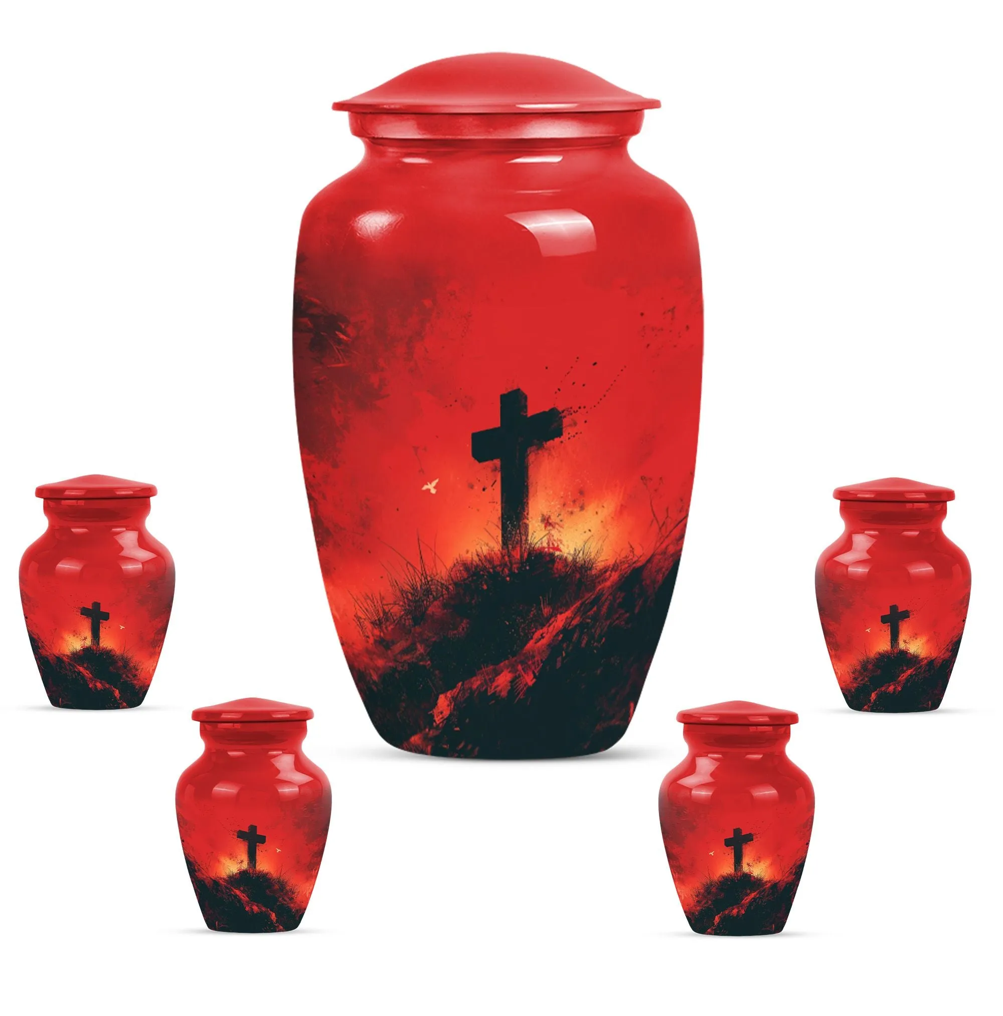 Cross and Burial Custom Cremation Urn For A Special Memorial
