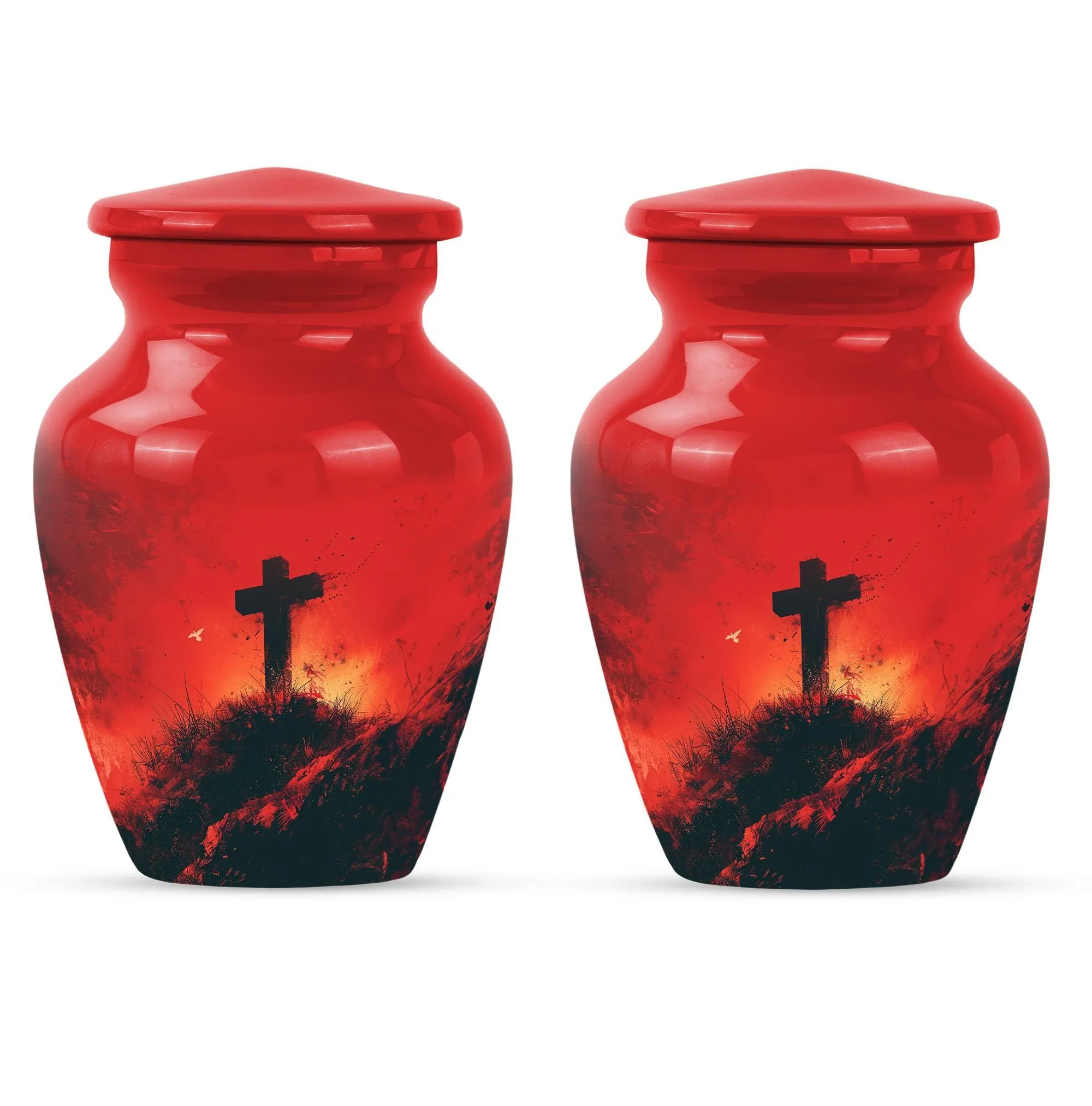 Cross and Burial Custom Cremation Urn For A Special Memorial