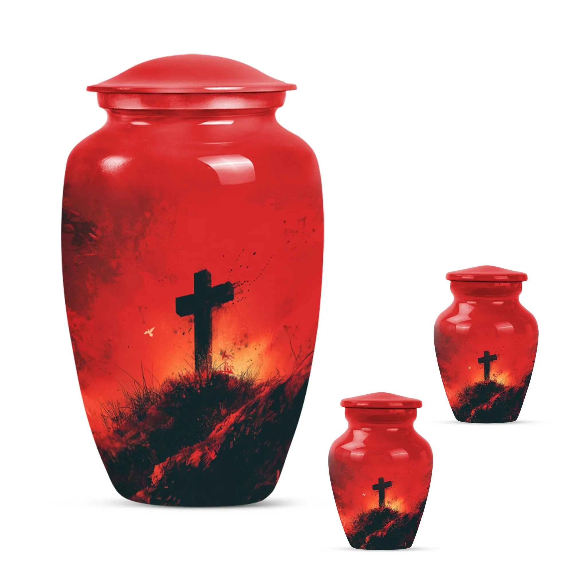 Cross and Burial Custom Cremation Urn For A Special Memorial