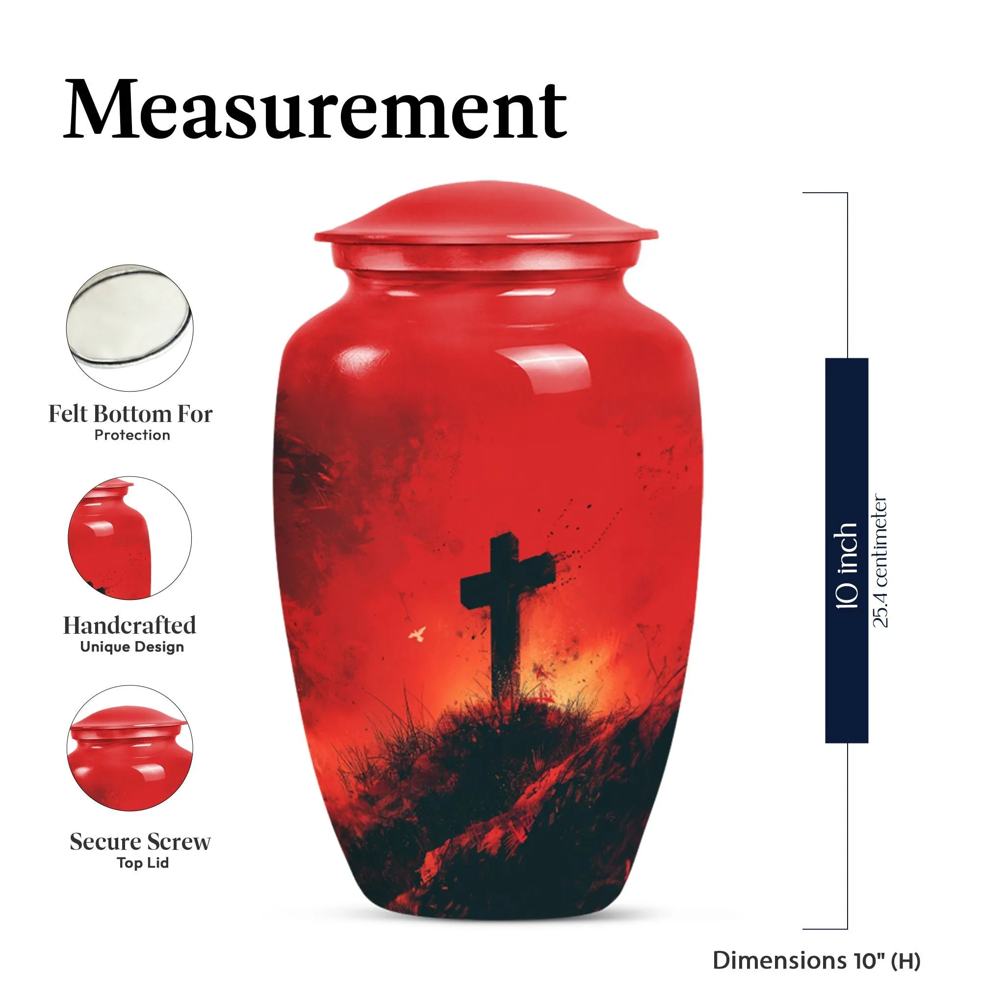 Cross and Burial Custom Cremation Urn For A Special Memorial