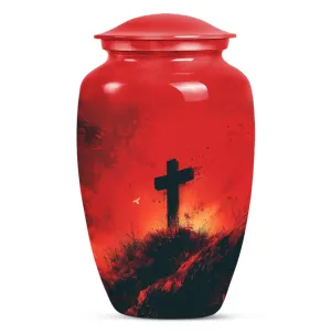 Cross and Burial Custom Cremation Urn For A Special Memorial
