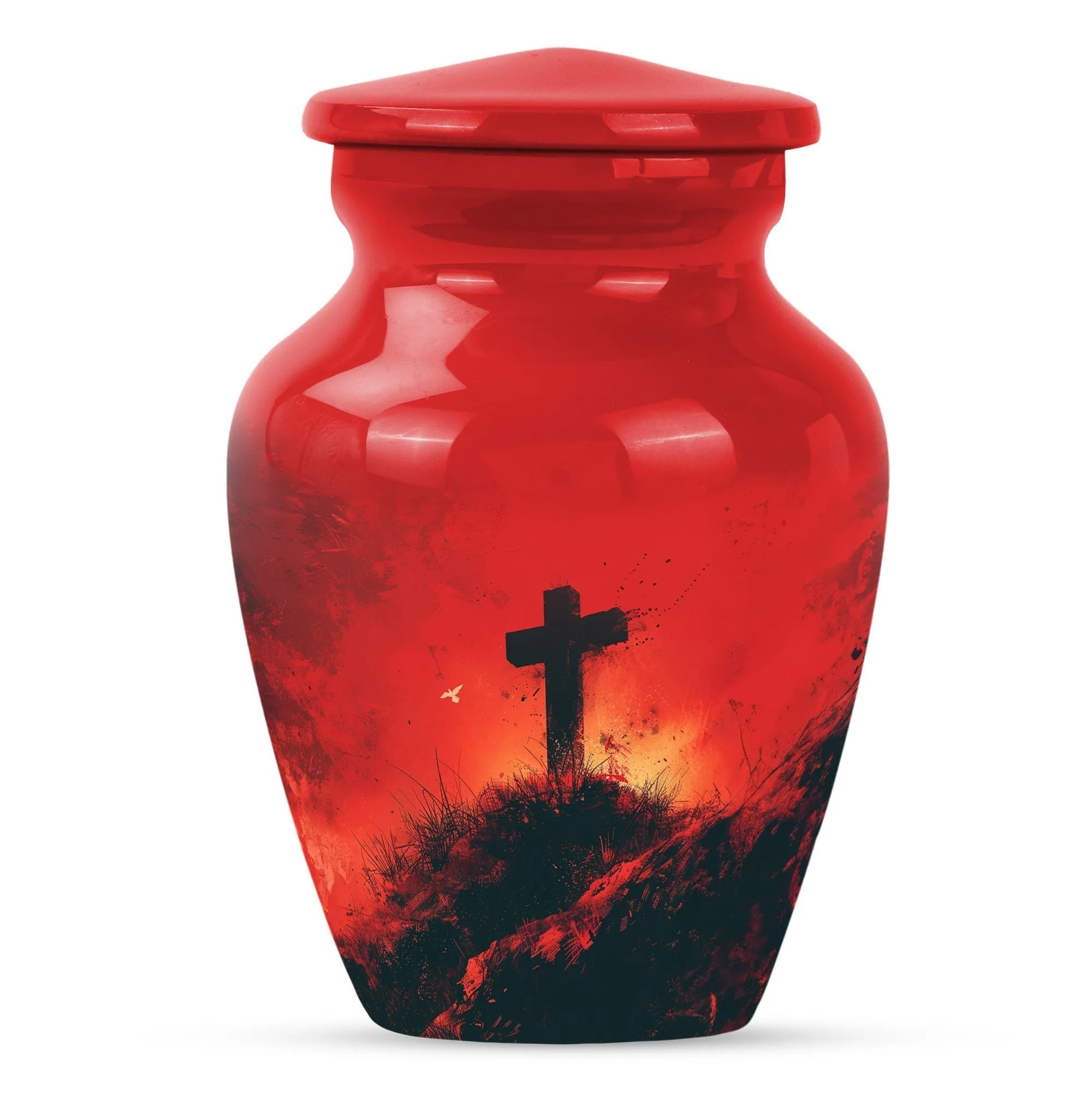 Cross and Burial Custom Cremation Urn For A Special Memorial