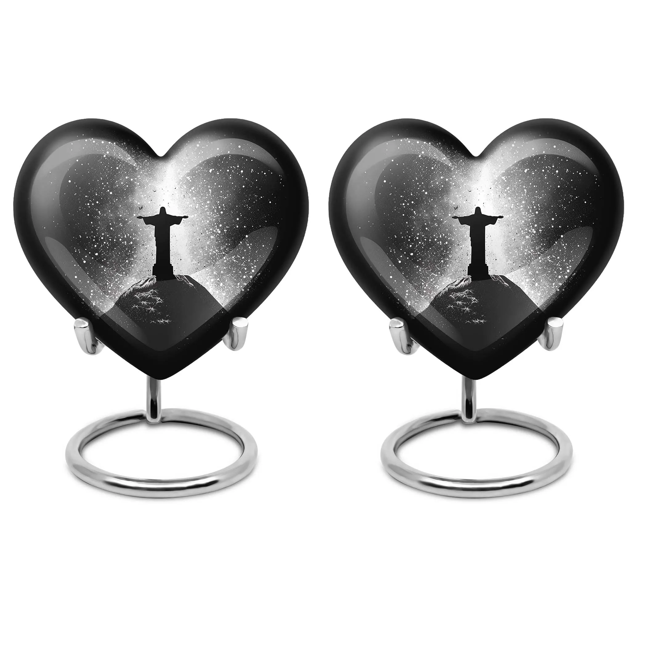 Cross Urn Cremation for Male Ashes - Memorial Heart Urn