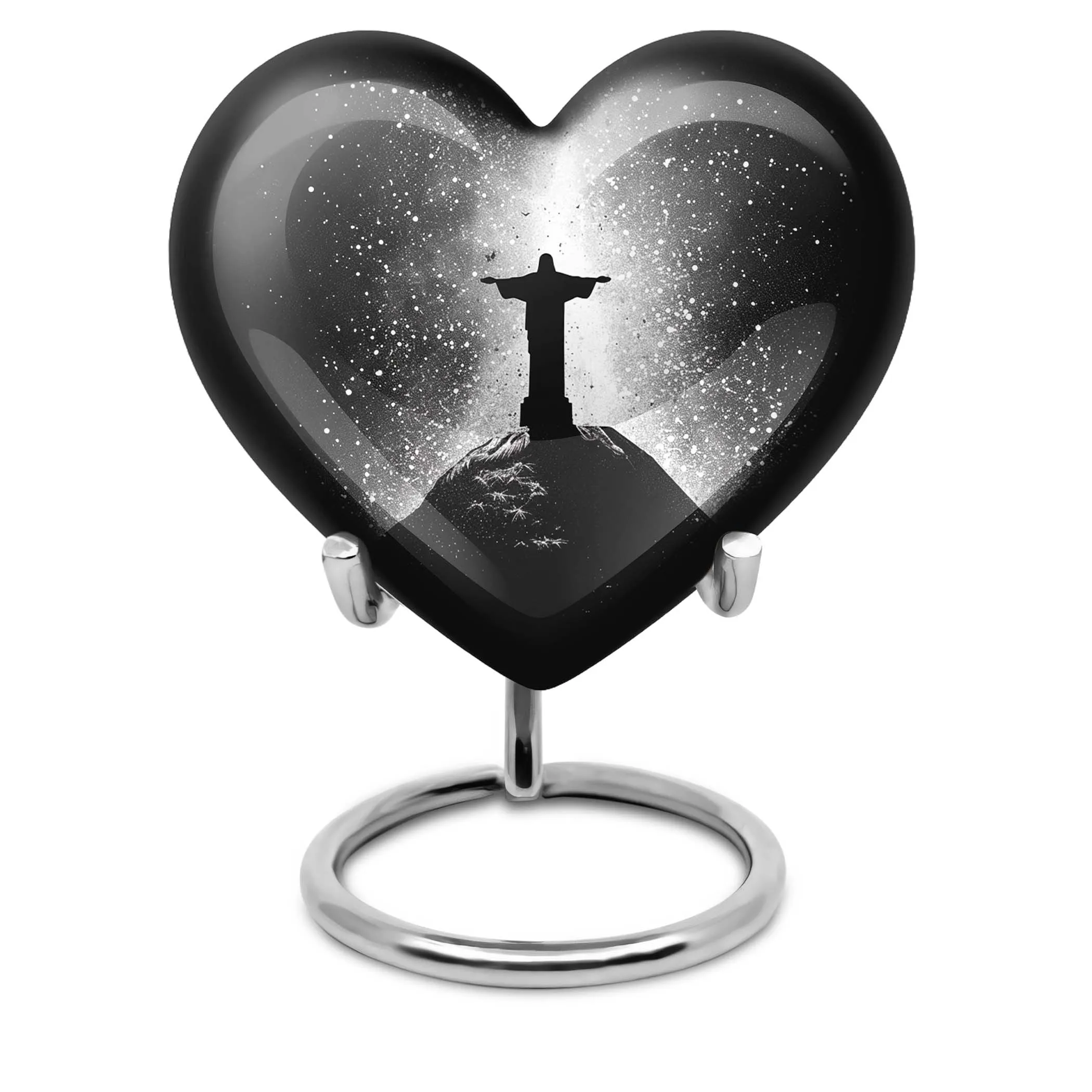 Cross Urn Cremation for Male Ashes - Memorial Heart Urn
