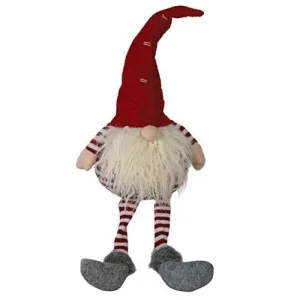 *Dangle Leg Plush Red/White Striped Santa Gnome