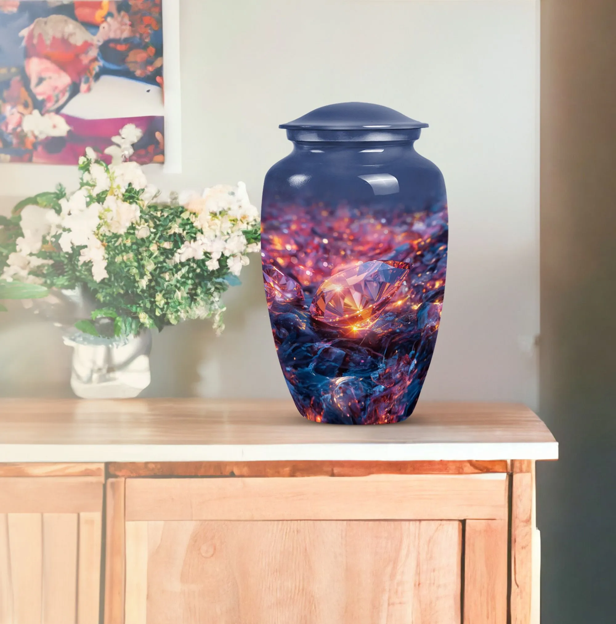 Diamond Custom Urn for Human Ashes Cherished Memorials