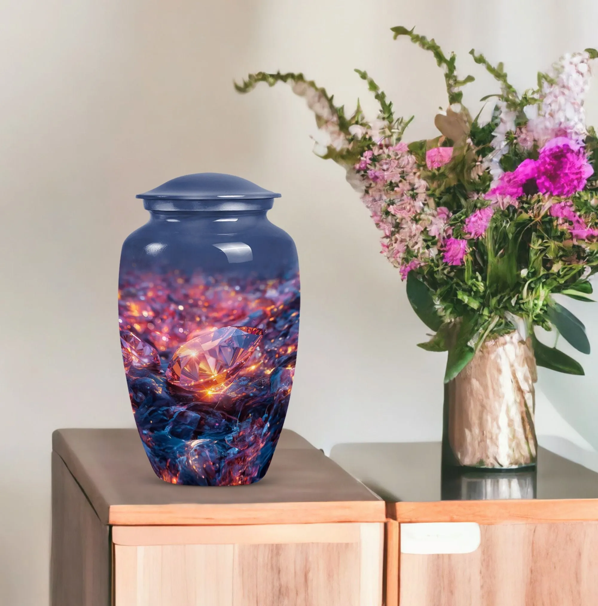 Diamond Custom Urn for Human Ashes Cherished Memorials