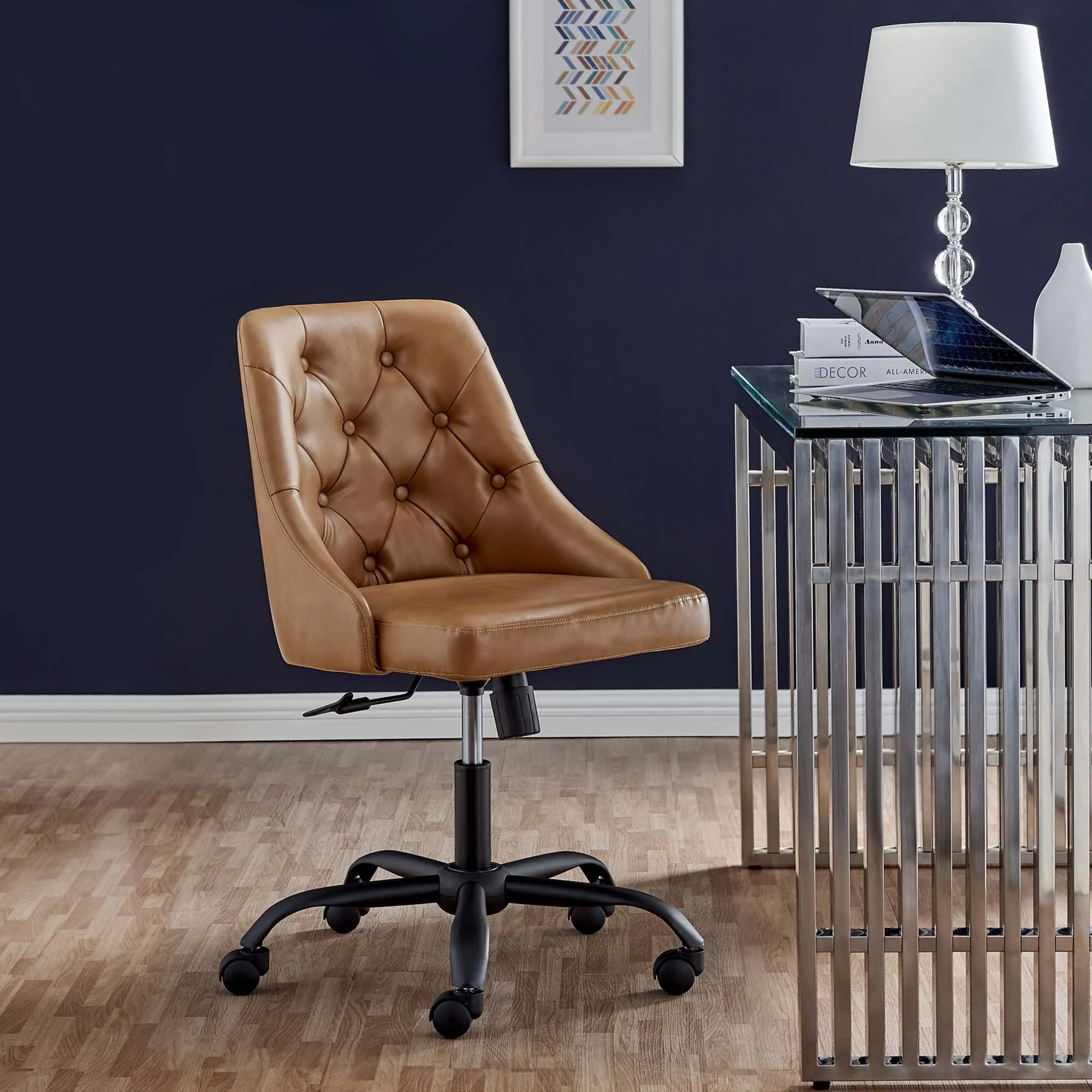 Distinct Tufted Swivel Vegan Leather Office Chair by Modway