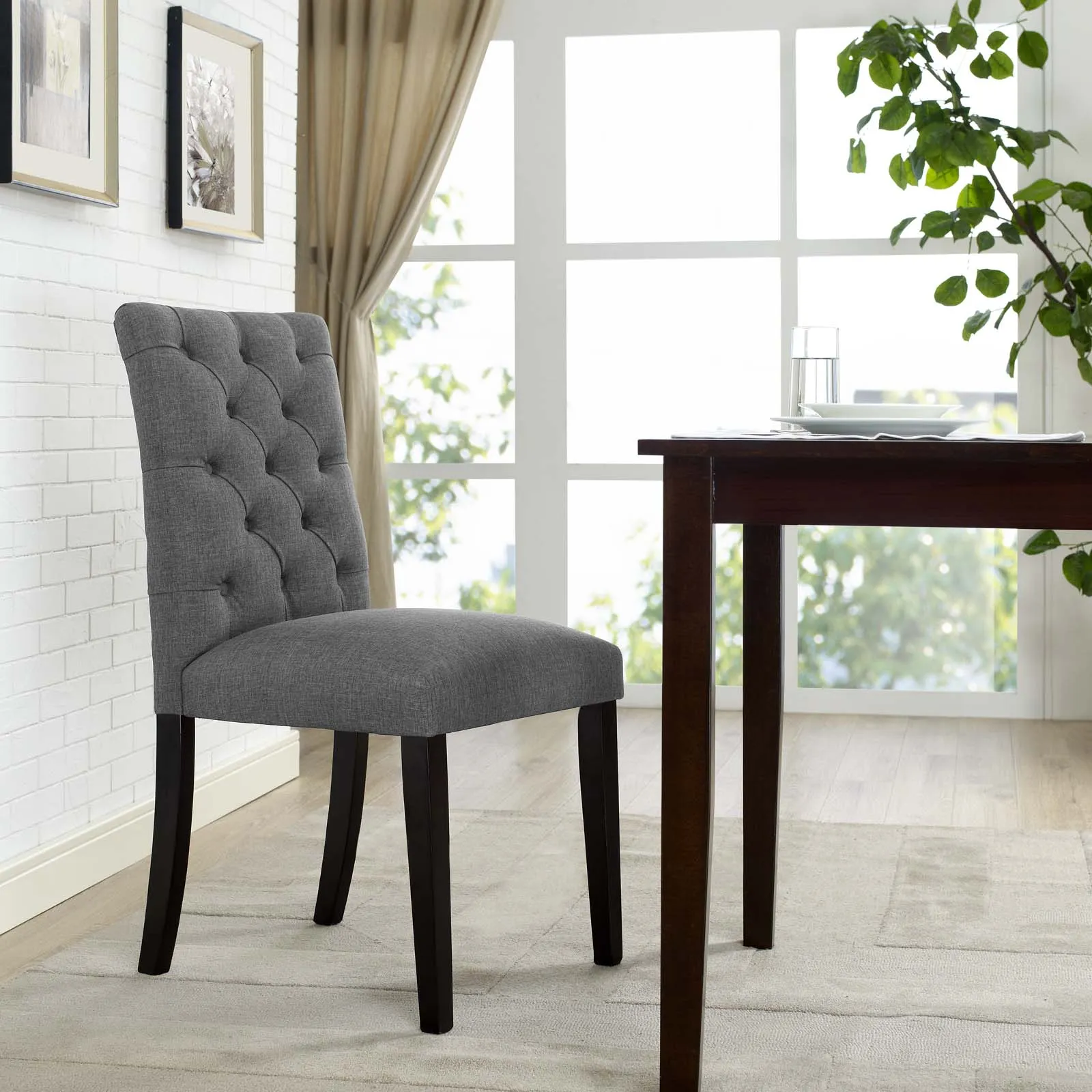 Duchess Button Tufted Fabric Dining Chair by Modway