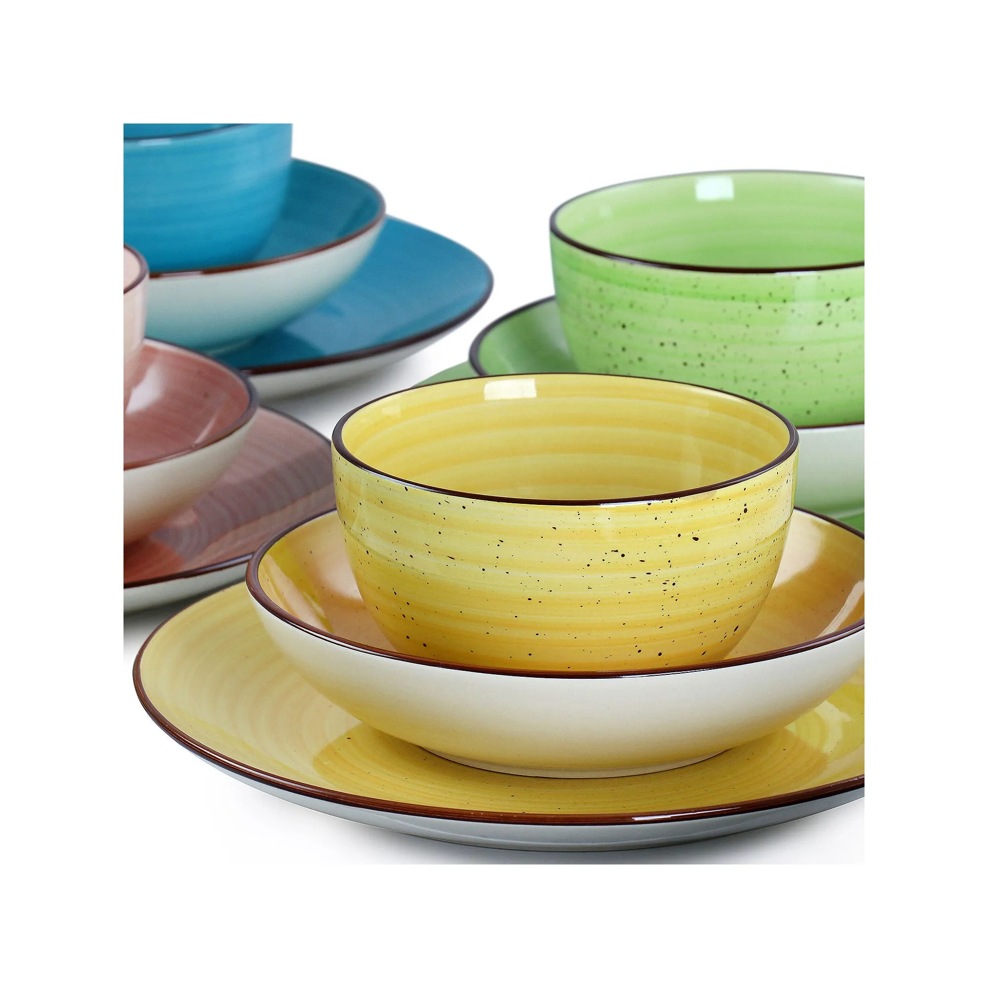 Elama 18-Pc. Stoneware Dinnerware Set 975120116M - MULTI ONE SIZE