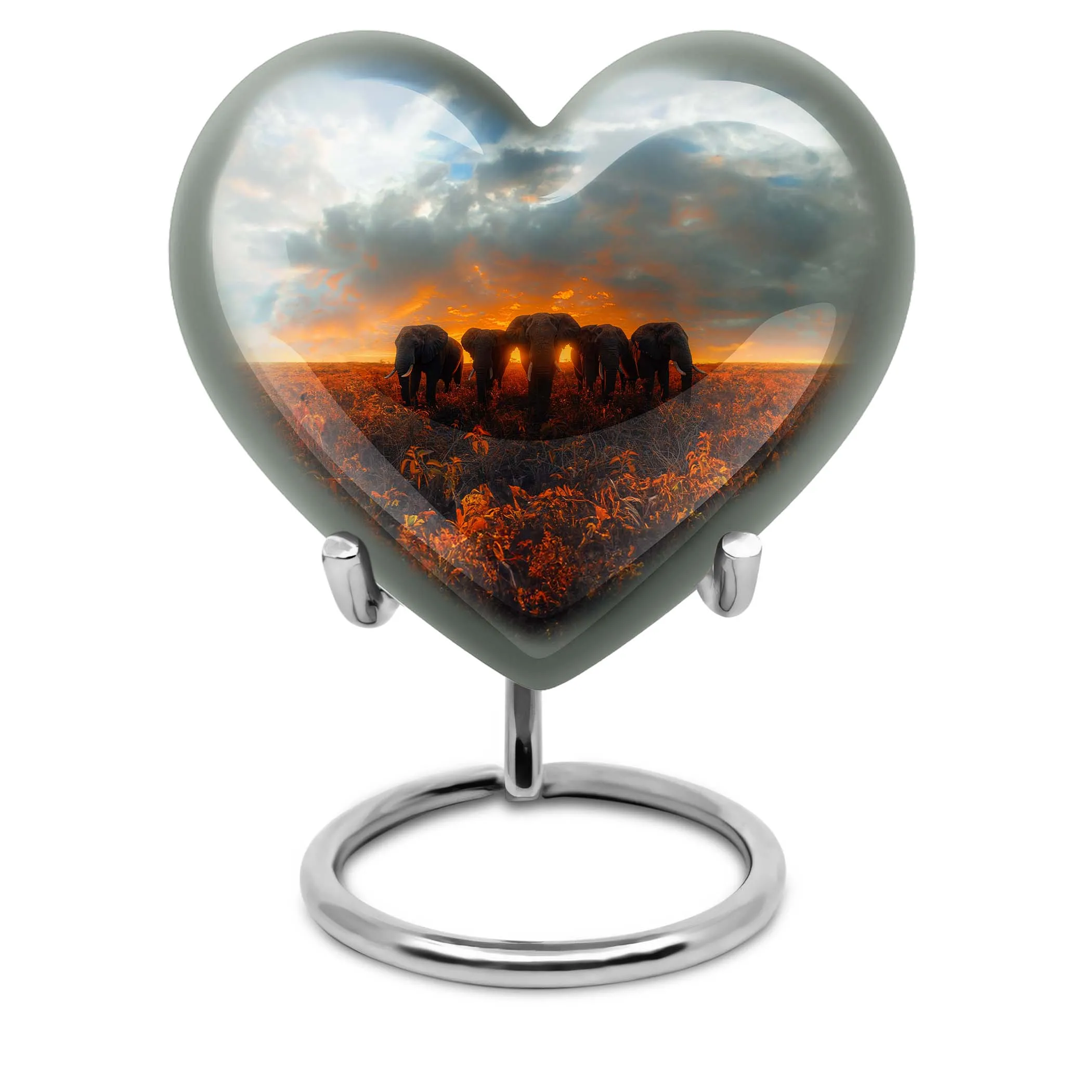 Elephant Family Memorial Urn: Keepsake Cremation Urn For Ashes