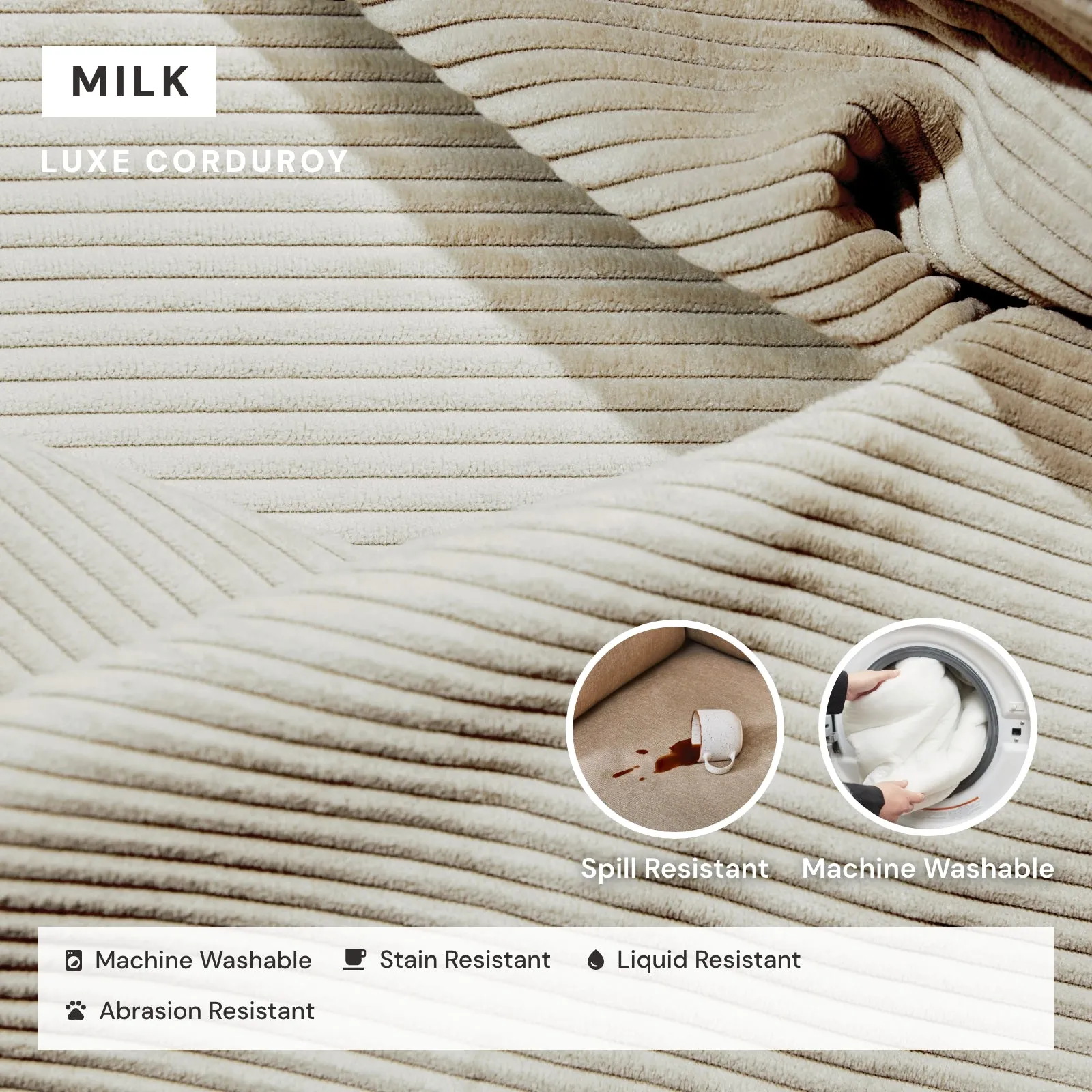 Elevate Comfort Layer for 3-Seater U-Sectional in Milk