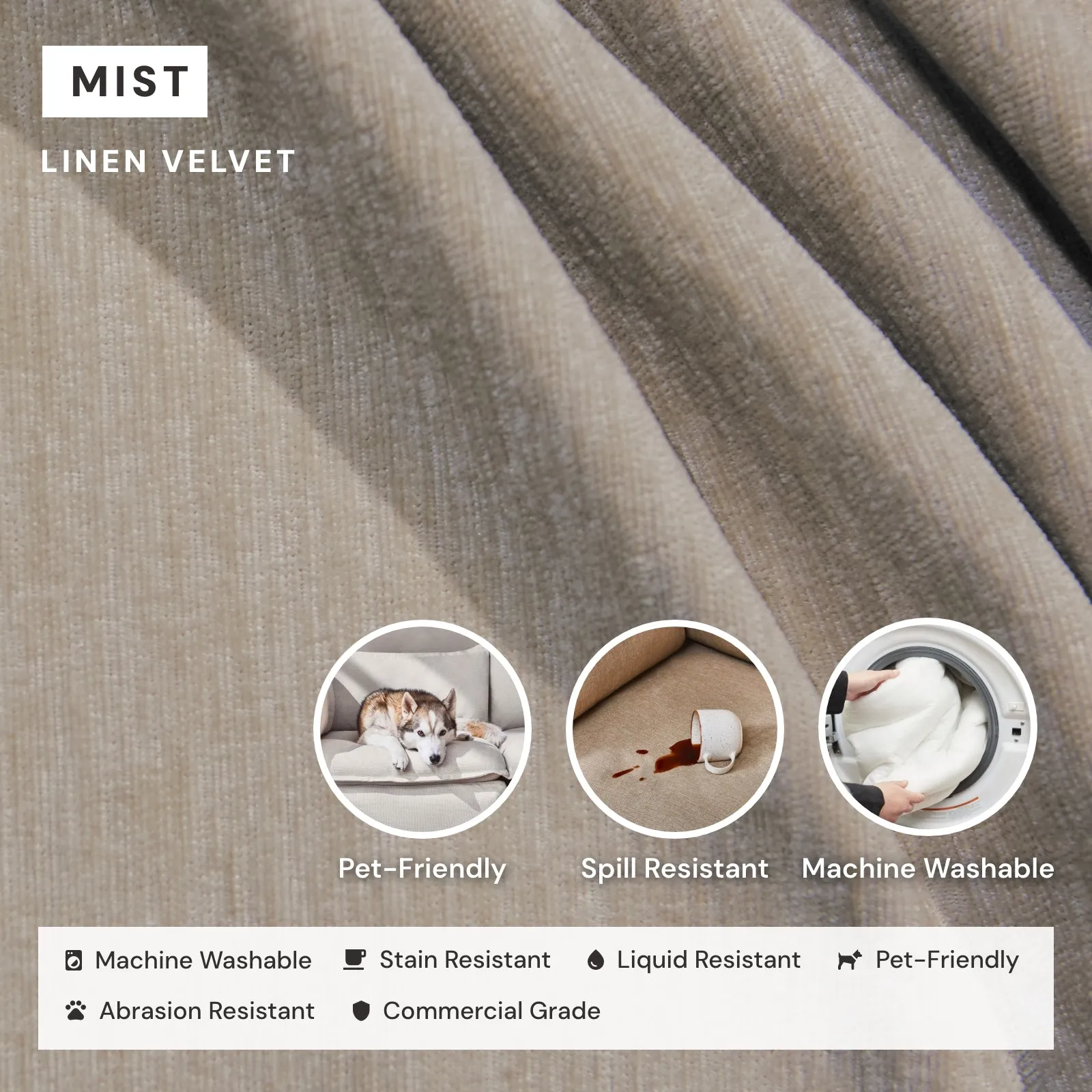 Elevate Comfort Layer for 5-Seater Corner Sectional   Ottoman in Mist