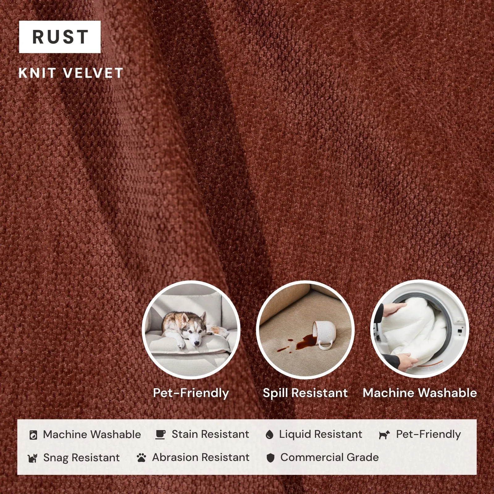 Elevate Comfort Layer for 7-Seater Corner Sectional in Rust