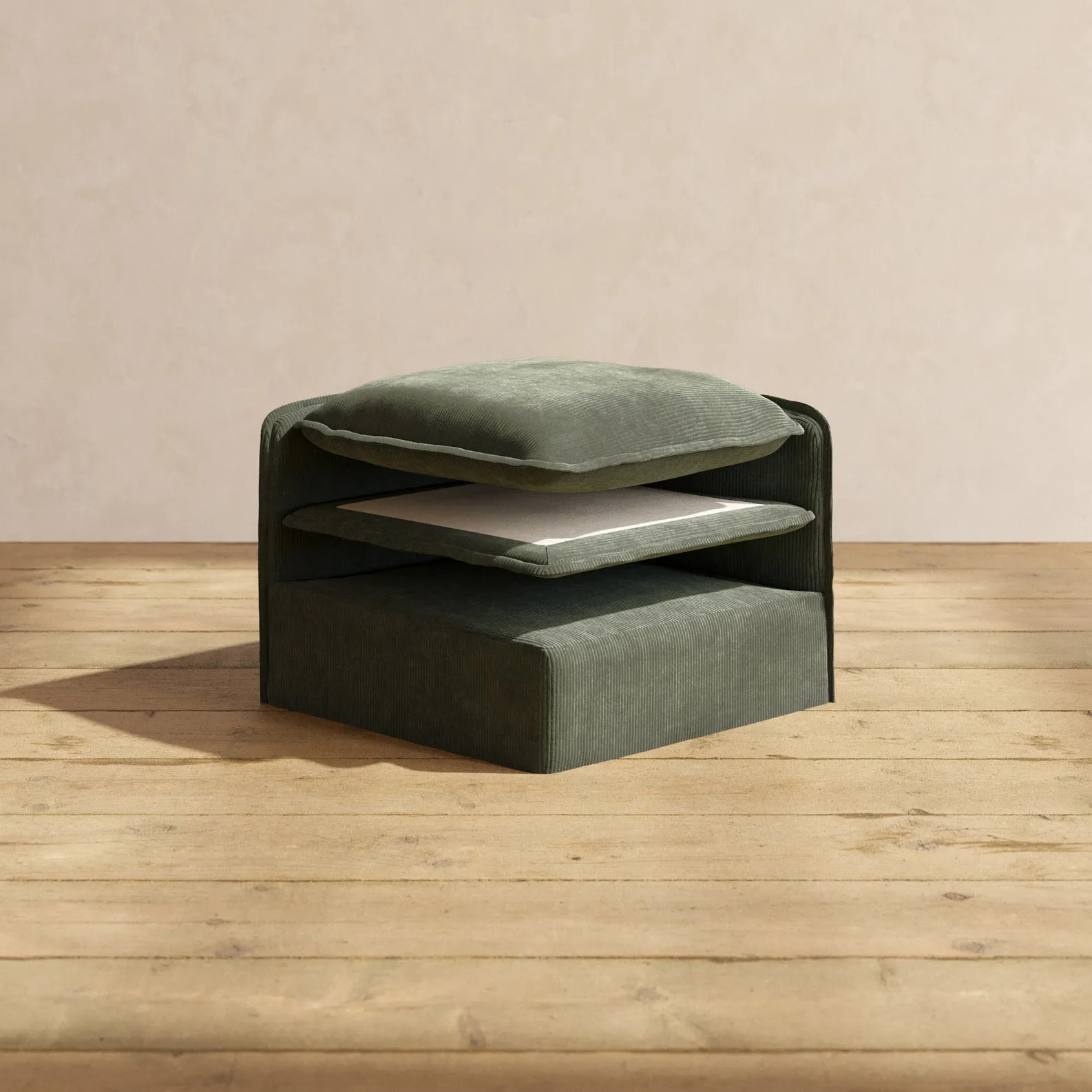 Elevate Comfort Layer for 9-Seater Open-Ends U-Sectional   Bench Ottoman in Olivine