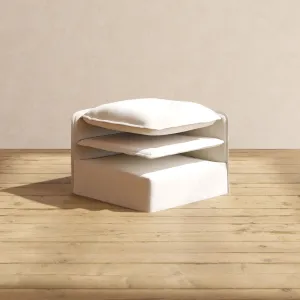 Elevate Comfort Layer Set for 5-Seater Open-Ends Corner Sectional   Ottoman | Blended Weave in Flour
