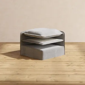 Elevate Comfort Layer Set for 7-Seater Corner Sectional   Bench Ottoman | Plush Weave in Ash