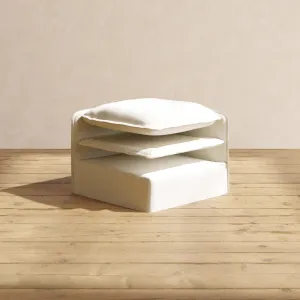 Elevate Comfort Layer Set for 7-Seater Open-Ends Corner Sectional   Bench Ottoman | Plush Weave in Eggshell