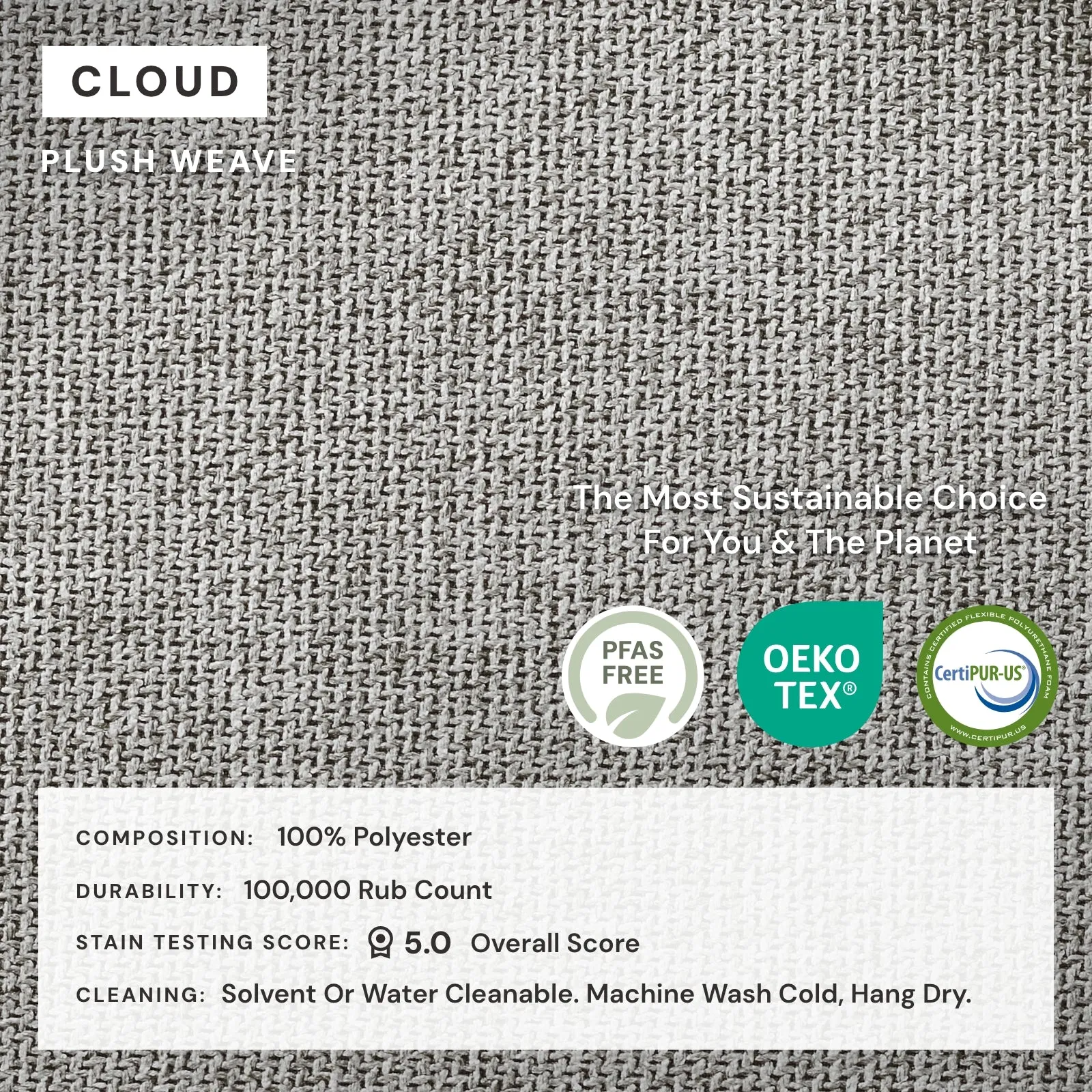 Elevate Comfort Layer Set for 7-Seater U-Sectional   Bench Ottoman | Plush Weave in Cloud