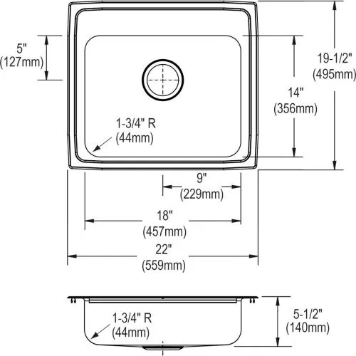 Elkay LRAD2219553 Gourmet Lustertone Sink