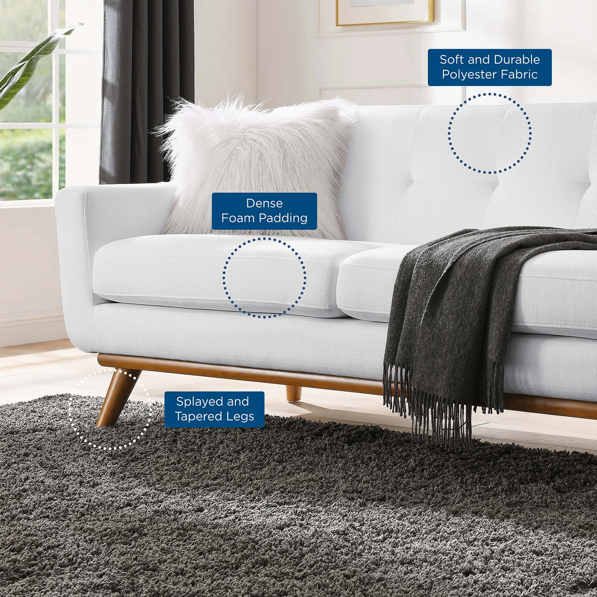Engage Left-Arm Upholstered Fabric Loveseat by Modway
