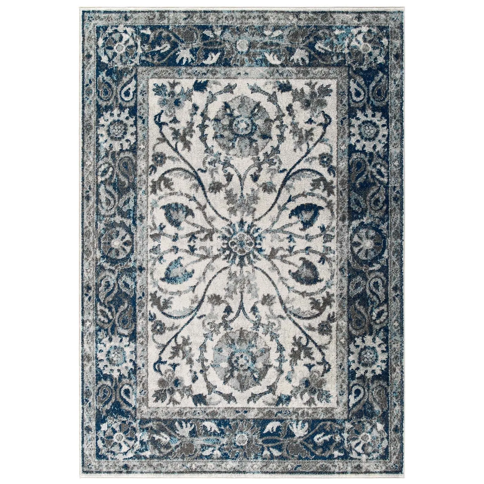 Entourage Samira Distressed Vintage Floral Vintage Medallion Area Rug by Modway