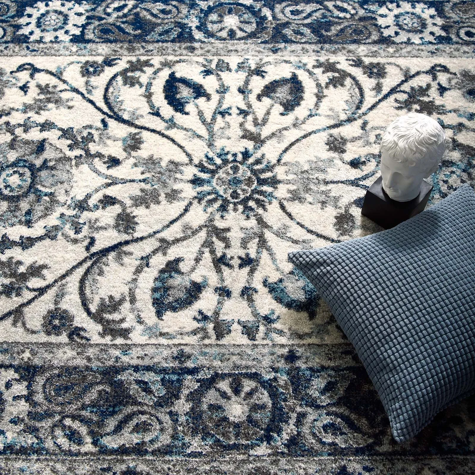 Entourage Samira Distressed Vintage Floral Vintage Medallion Area Rug by Modway