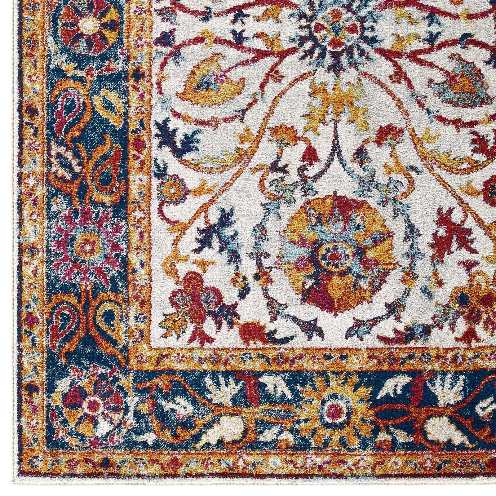 Entourage Samira Distressed Vintage Floral Vintage Medallion Area Rug by Modway