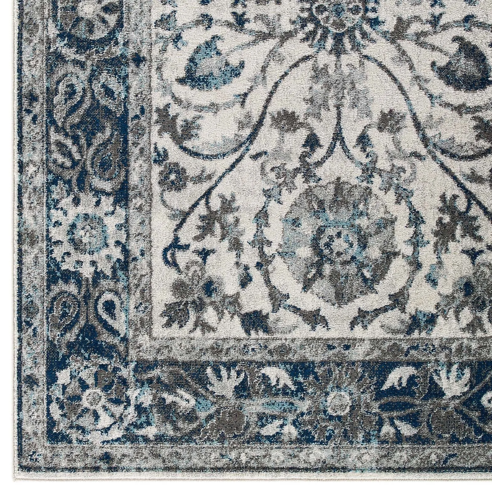 Entourage Samira Distressed Vintage Floral Vintage Medallion Area Rug by Modway