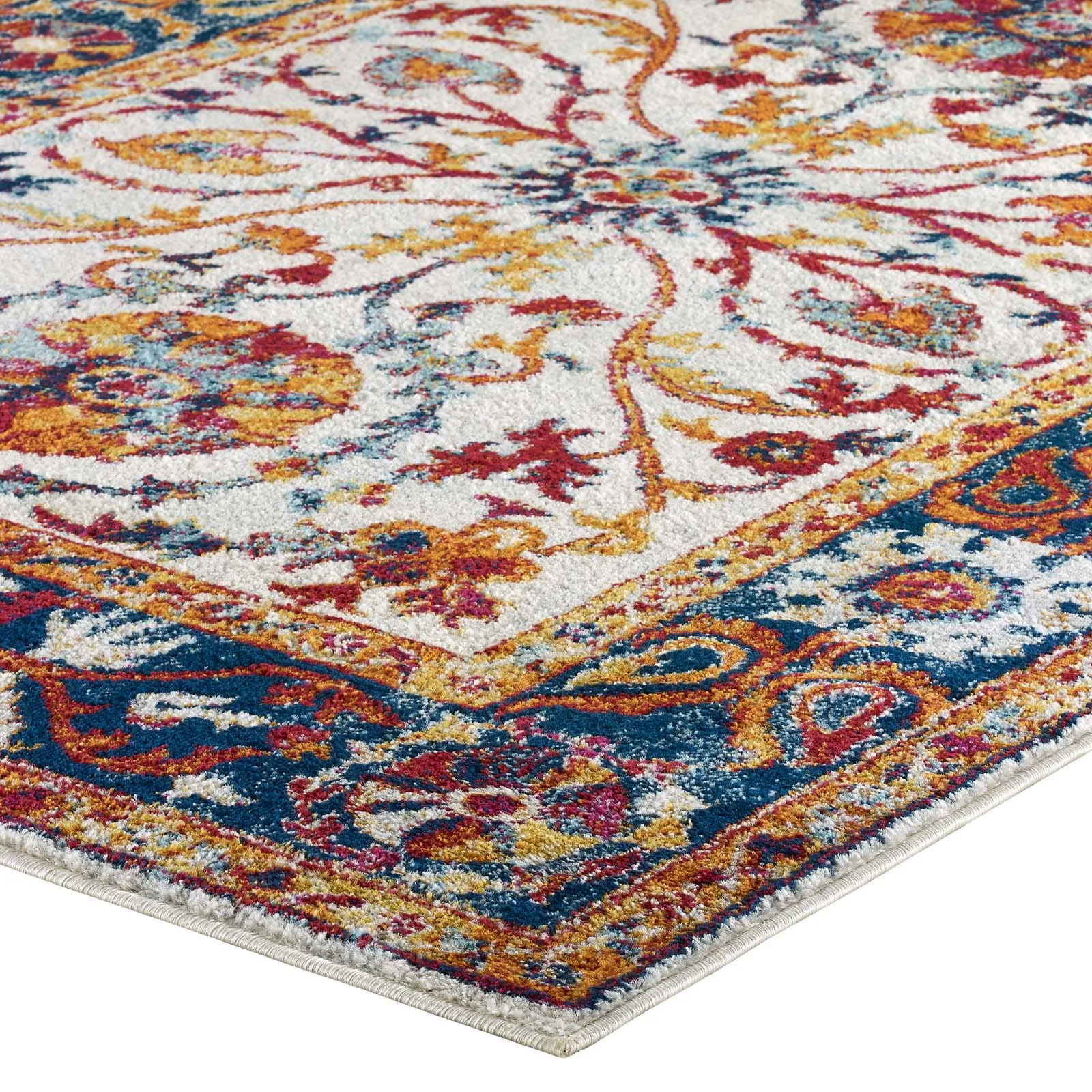Entourage Samira Distressed Vintage Floral Vintage Medallion Area Rug by Modway
