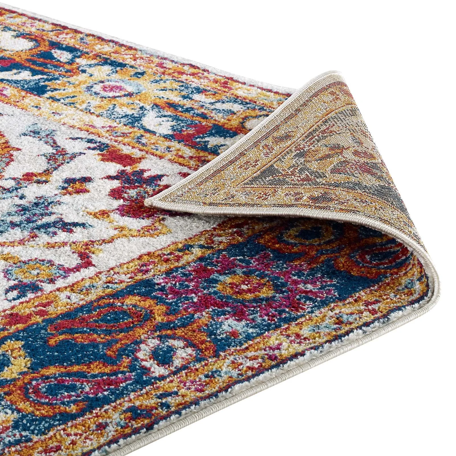 Entourage Samira Distressed Vintage Floral Vintage Medallion Area Rug by Modway