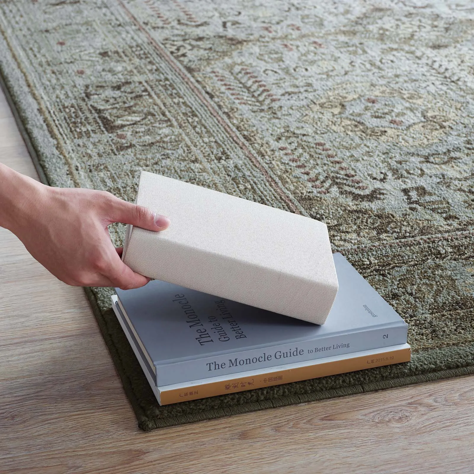 Enye Distressed Vintage Floral Lattice Area Rug by Modway