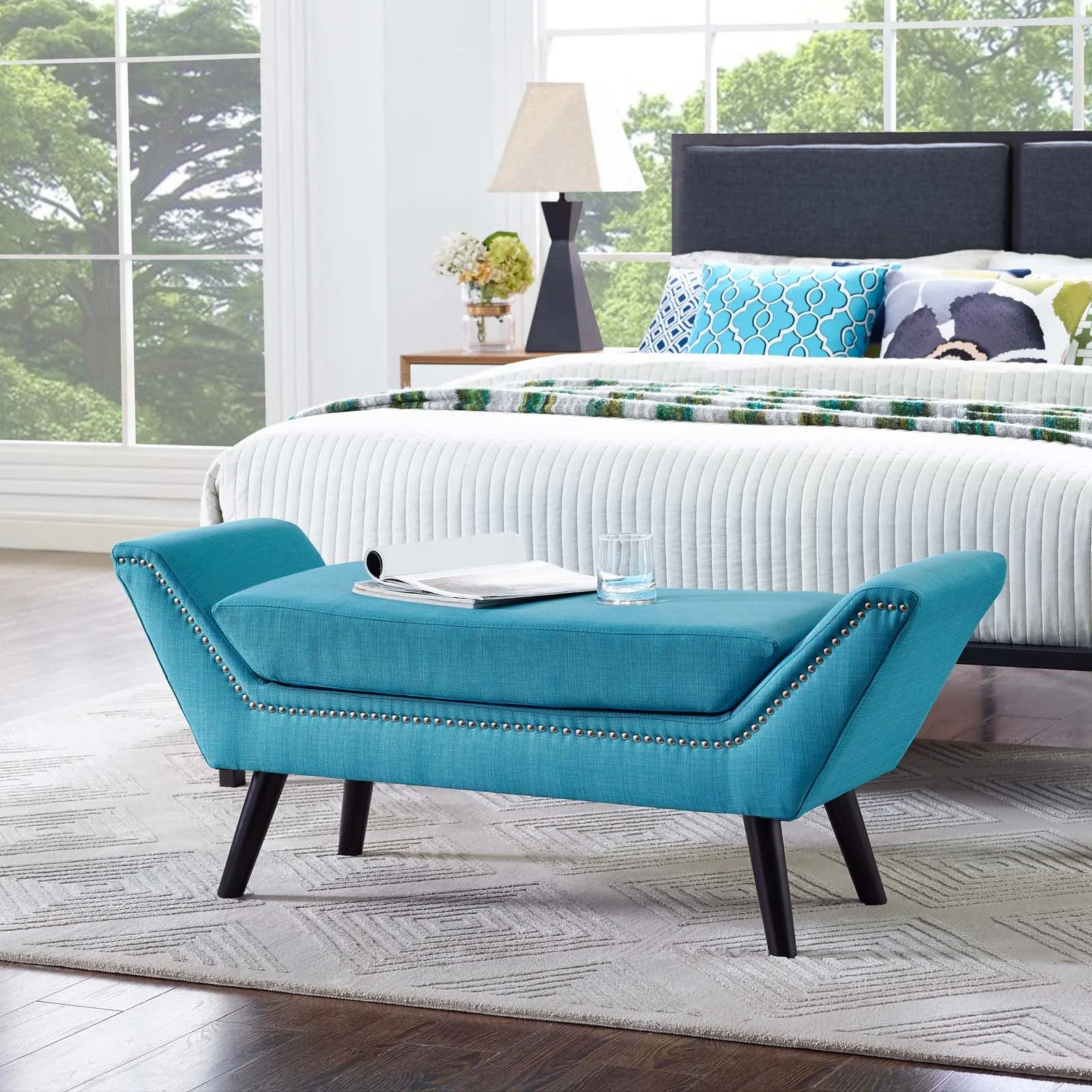 Gambol Upholstered Fabric Bench by Modway