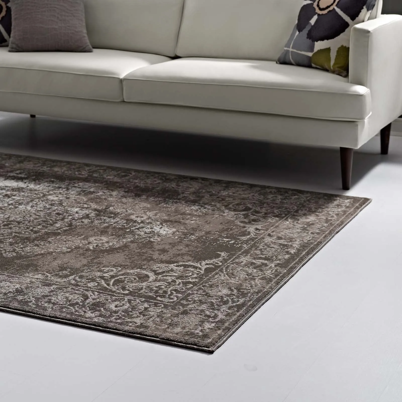 Gamela Rustic Vintage Ornate Floral Medallion Area Rug by Modway
