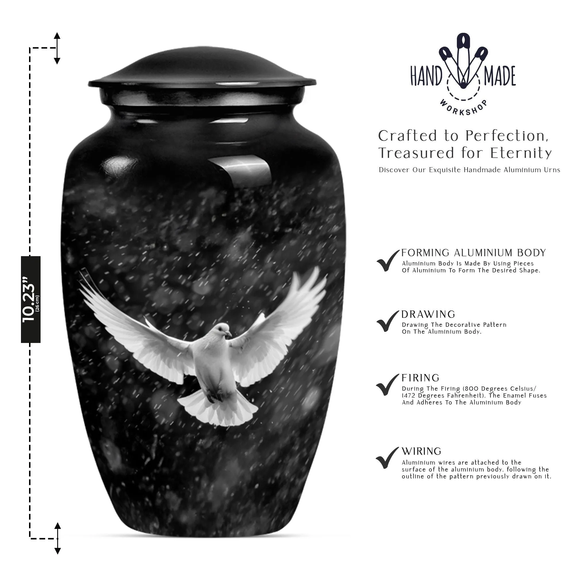 Genteel Cremation Memorial Urn for Centre Stage Display